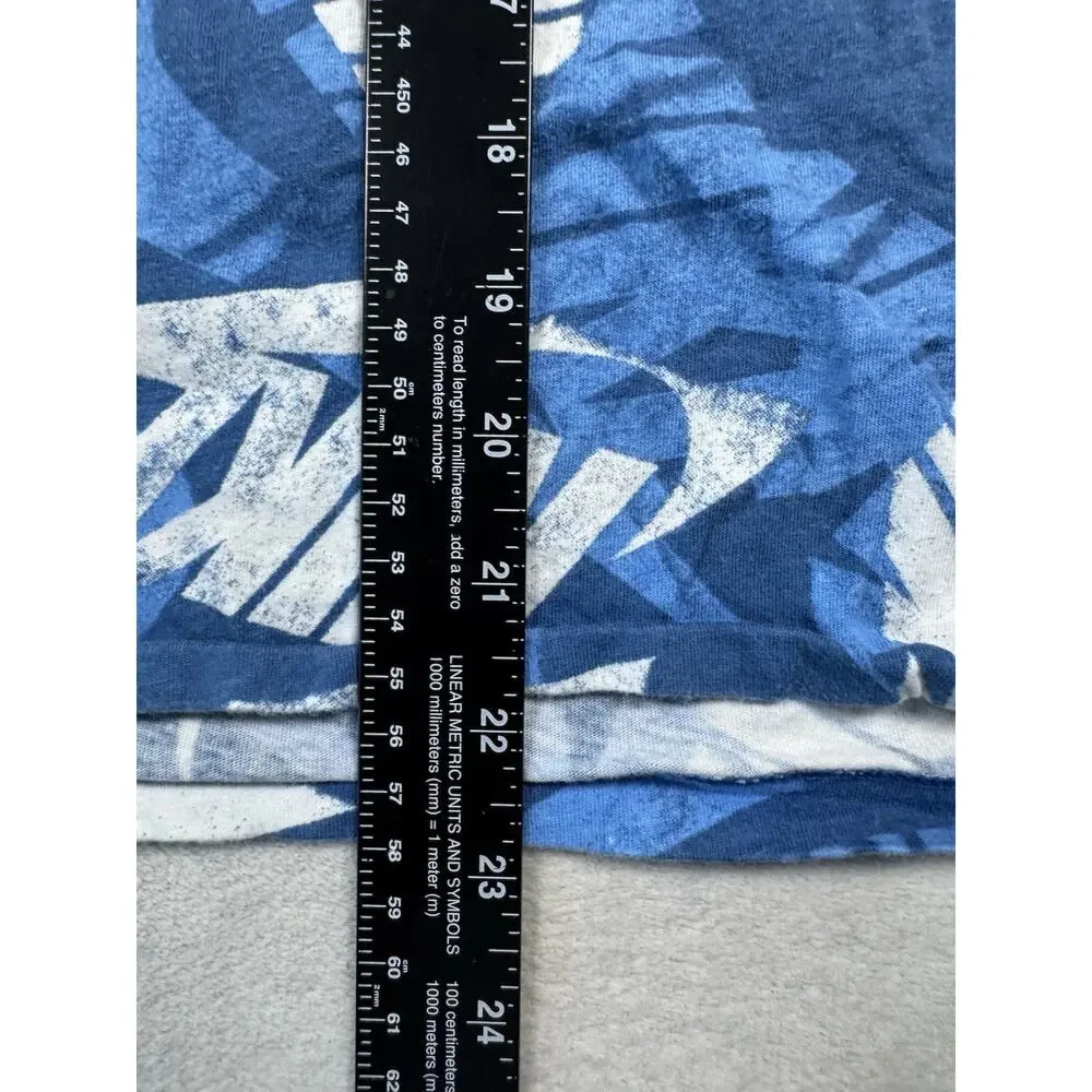 Nike Boys XL Blue All Over Logo Graphic T Shirt Swoosh Sportswear